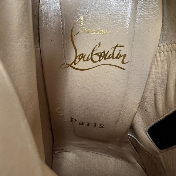 Christian Louboutin Belle 100 Black Suede Round Toe Ankle Boots- Size 38.5 - Picture 5 of 9